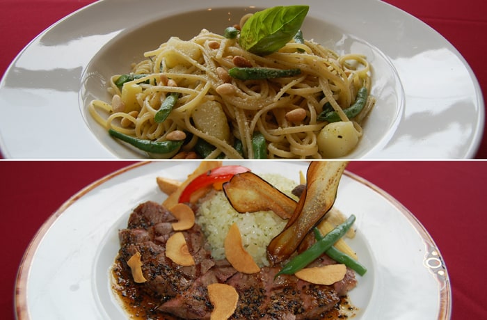 ランチメニューには、パスタやお肉料理もあります。