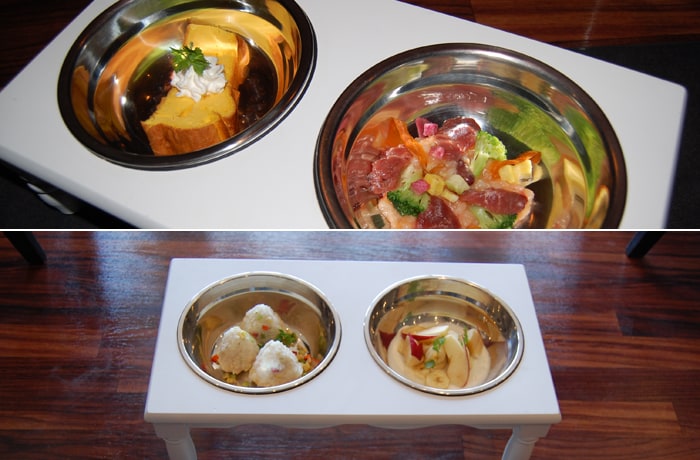 わんこ用メニューも、ディナー用、朝食用があります。サイズを選ぶこともできます。