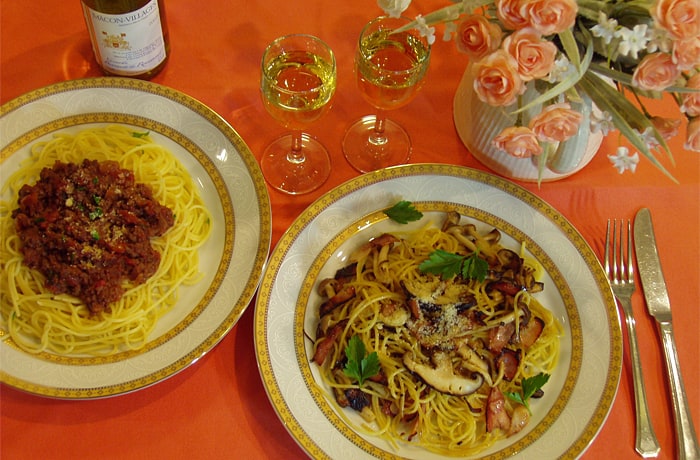 ディナーは洋食のコース料理です。何が出てくるか楽しみ！