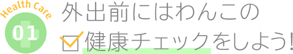 外出前にはわんこの健康チェックをしよう！