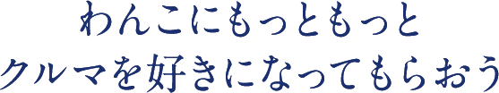 わんこにもっともっとクルマを好きになってもらおう