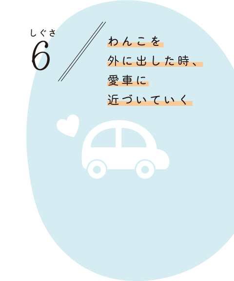 しぐさ6 わんこを外に出した時、愛車に近づいていく