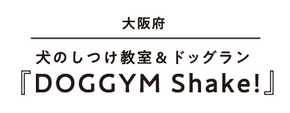 大阪府 犬のしつけ教室＆ドッグラン『DOGGYM Shake!』
