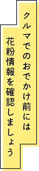 クルマでのお出かけ前には花粉情報を確認しましょう