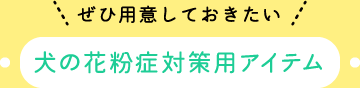 ぜひ用意しておきたい犬の花粉症対策用アイテム