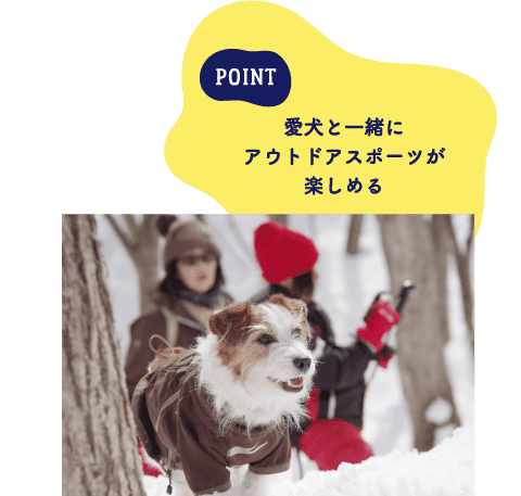 POINT 愛犬と一緒にアウトドアスポーツが楽しめる