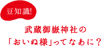 豆知識！武蔵御嶽神社の「おいぬ様」ってなあに？