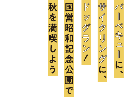 バーベキューに、サイクリングに、ドッグラン！国営昭和記念公園で秋を満喫しよう