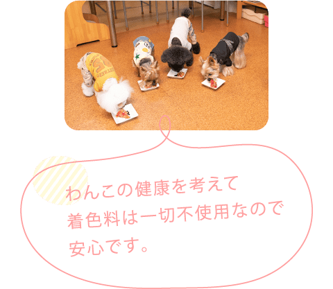 わんこの健康を考えて着色料は一切不使用なので安心です。