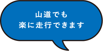 山道でも楽に走行できます