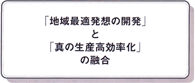 「地域最適発想の開発」と「真の生産高効率化」の融合