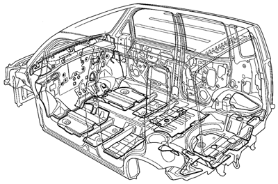 ボディ遮音材配置図