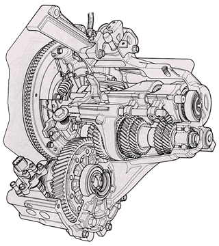 マニュアル・トランスミッション透視図