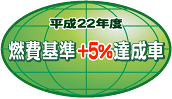 平成22年度 燃費基準+5％達成車