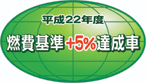 「平成22年度燃費基準＋5％達成車」表示マーク