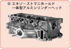エキゾーストマニホールド一体型アルミシリンダーヘッド