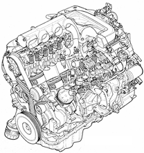 3.2Lエンジン透視図