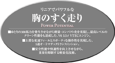 リニアでパワフルな胸のすく走り POWER POTENTIAL