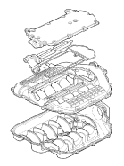 アルミダイカスト2ピース・　インテークマニホールド構造図
