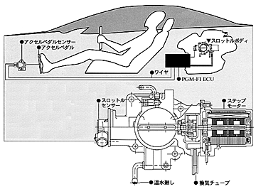 スロットルDBWシステムの構成