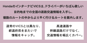 [いま、いちばん早い道がすぐわかる。インターナビVICS]