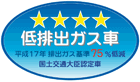 「平成17年排出ガス基準75％低減レベル」認定車表示マーク