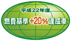 「平成22年度燃費基準＋20％達成車」表示マーク