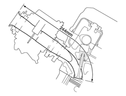 吸入経路断面図(CB400 SUPER FOUR) 