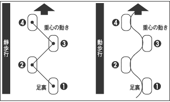 静歩行と動歩行