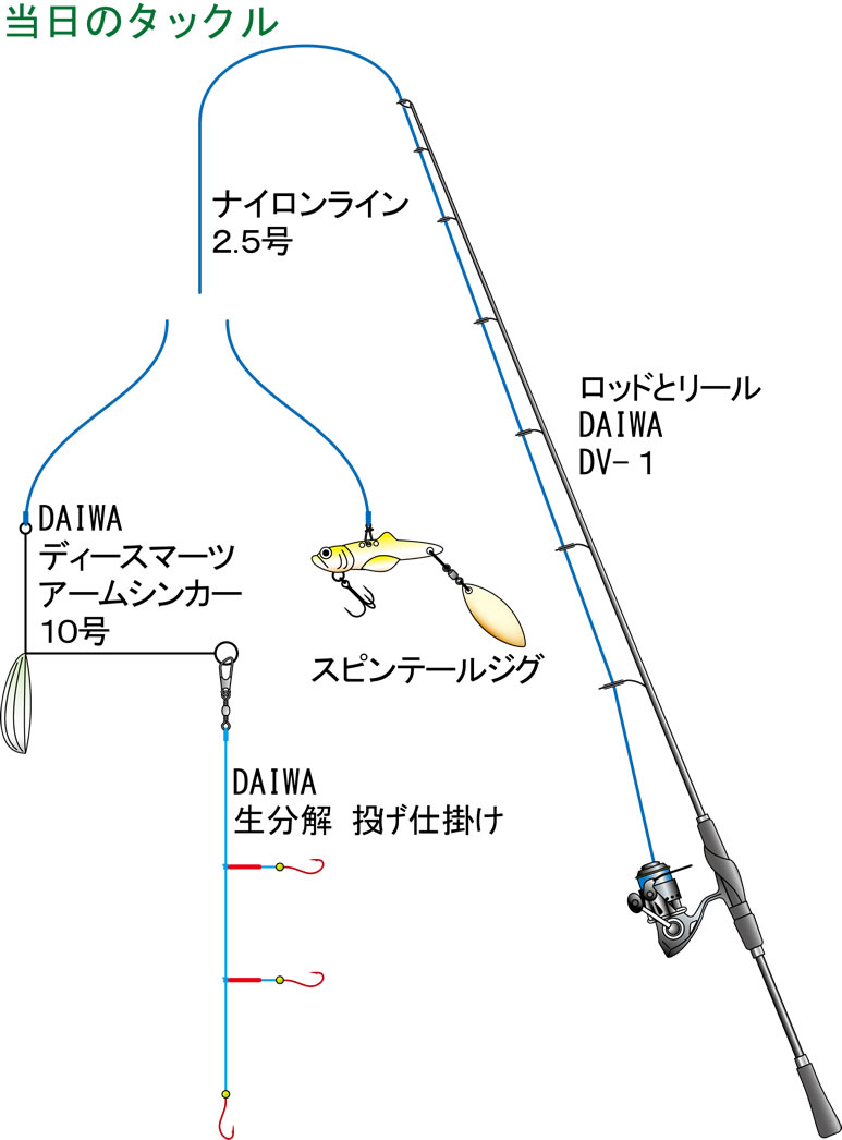 当日のタックル