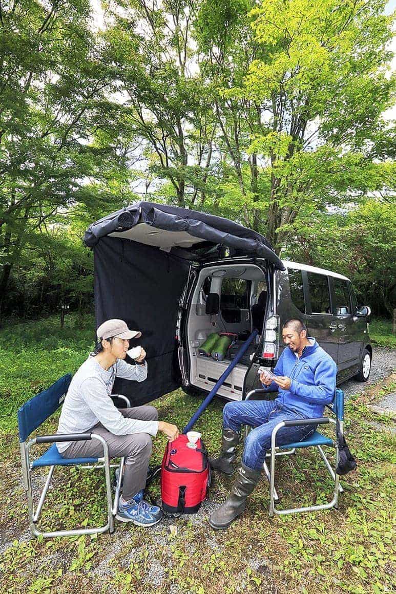 プチ・キャンプ気分のふたり。ミッションは失敗でも、とても充実した1日だった