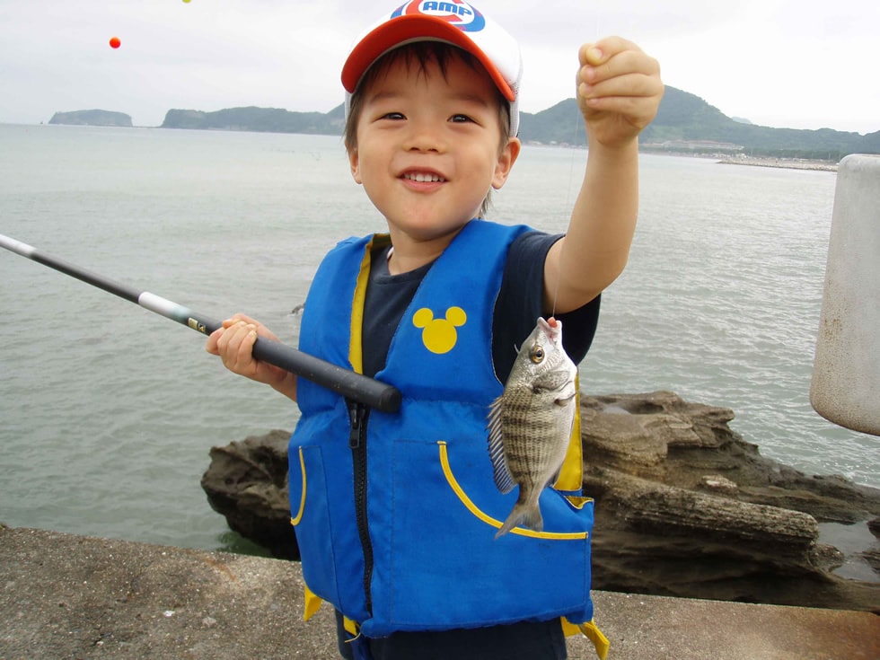 タイが釣れた！「カイズ」と呼ばれるクロダイの幼魚だ