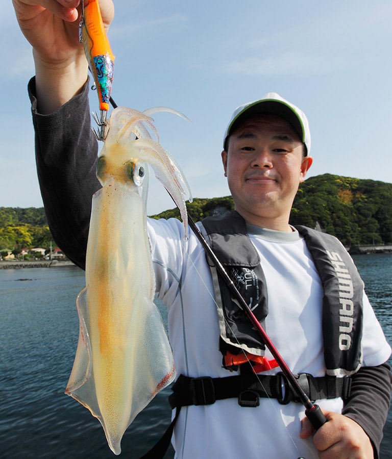 刺身が抜群にうまいジンドウイカ。アオリイカだけでなく、さまざまなイカやタコの仲間が釣れるのもエギングの魅力のひとつ