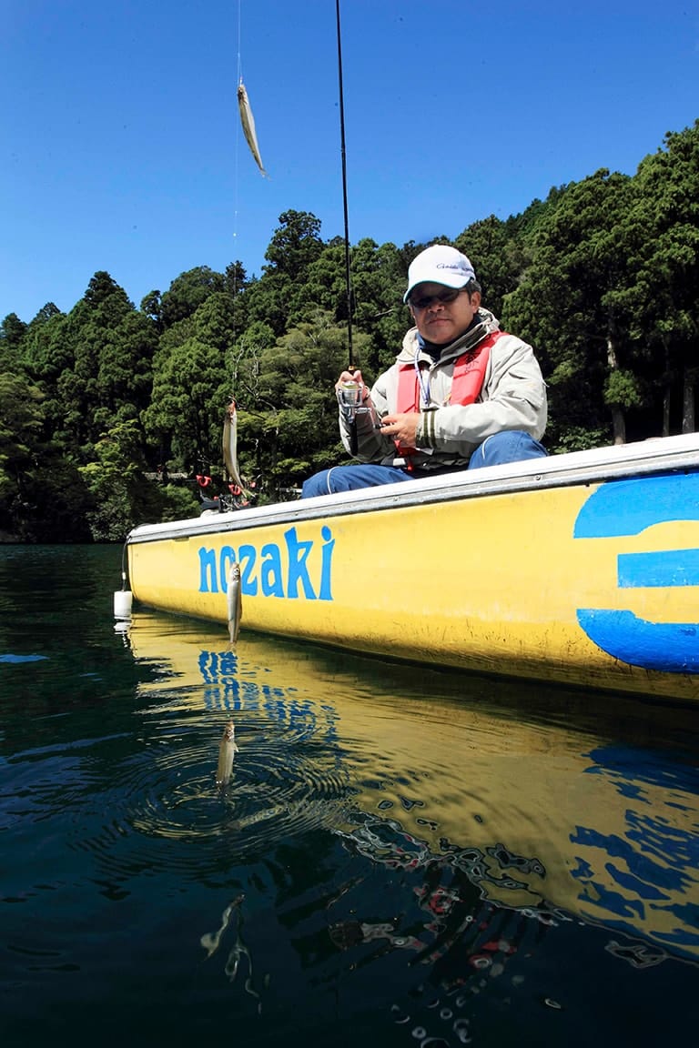 ワカサギは群れを作って回遊する魚だ。ハイシーズンには100尾程度の釣果は当たり前。数百から1000尾近く釣る人もいる