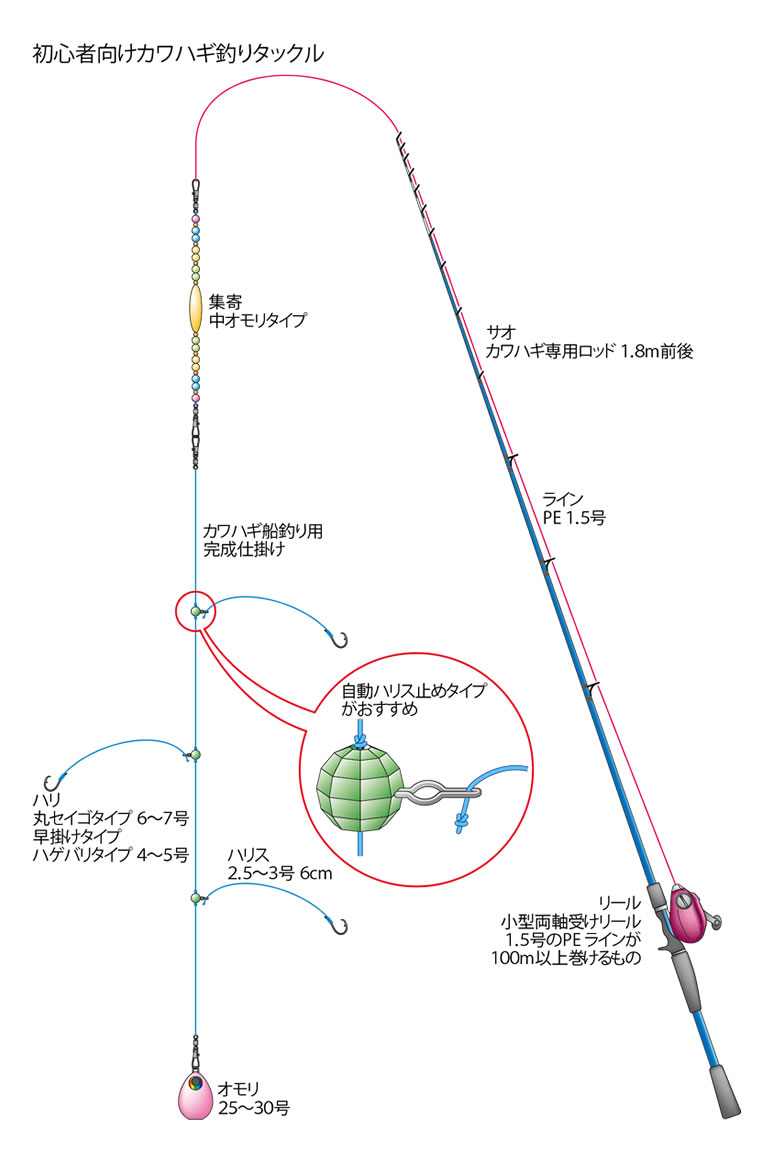 初心者向け カワハギ釣りタックル