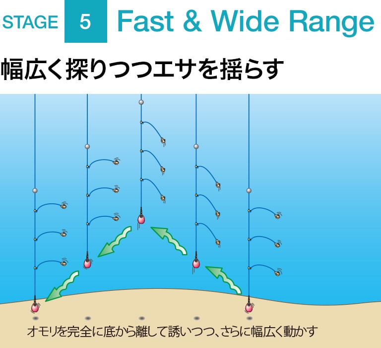 STAGE 5 Fast & Wide Range 幅広く探りつつエサを揺らす