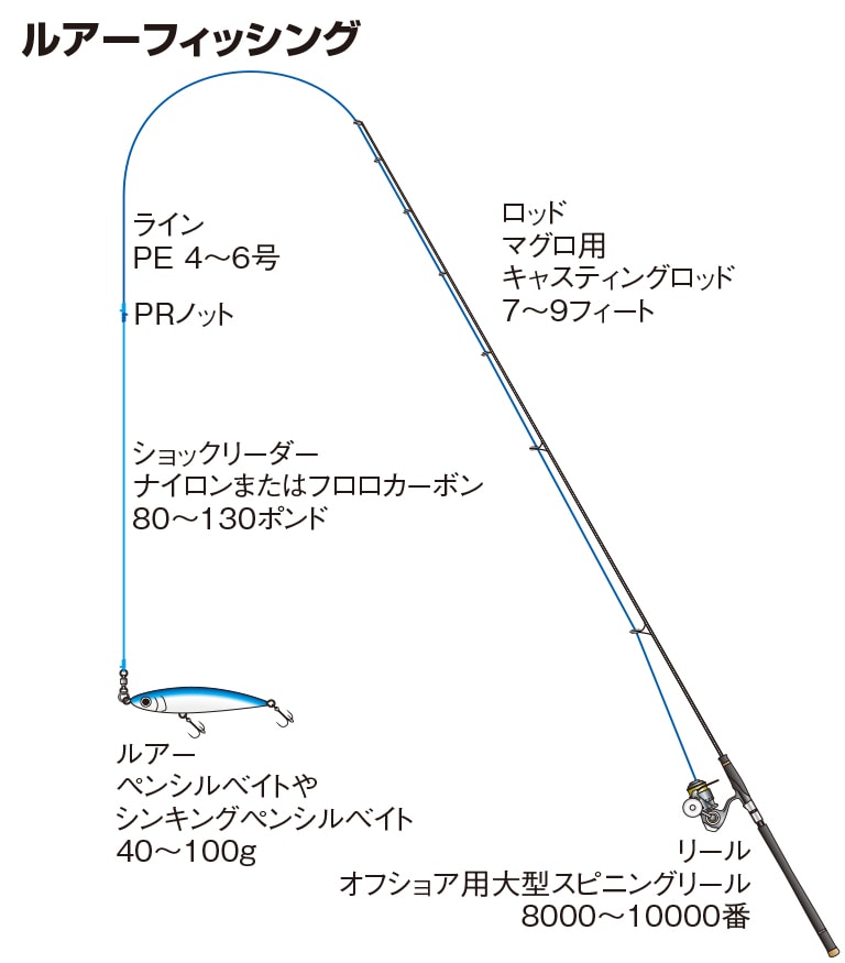 キハダの仕掛け エビング ルアー コマセ釣り 沖釣り 釣魚図鑑 特徴 仕掛け さばき方 Honda釣り倶楽部 Honda公式サイト