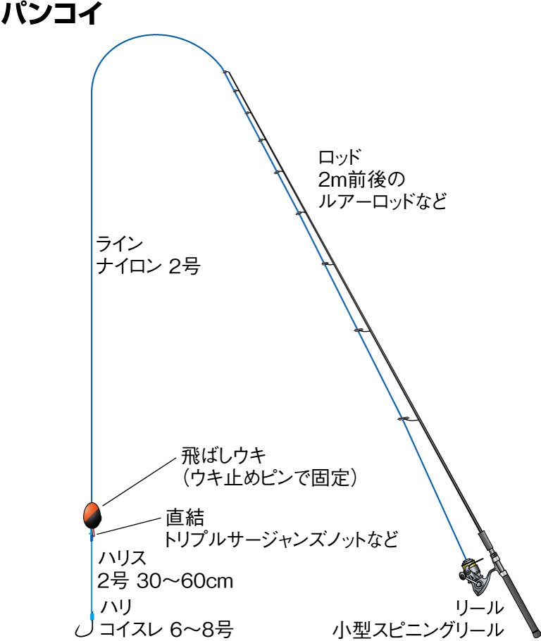 コイの仕掛け フライ パンコイ ダンゴ釣り ヘアリグ 釣魚図鑑 特徴 仕掛け さばき方 Honda釣り倶楽部 Honda