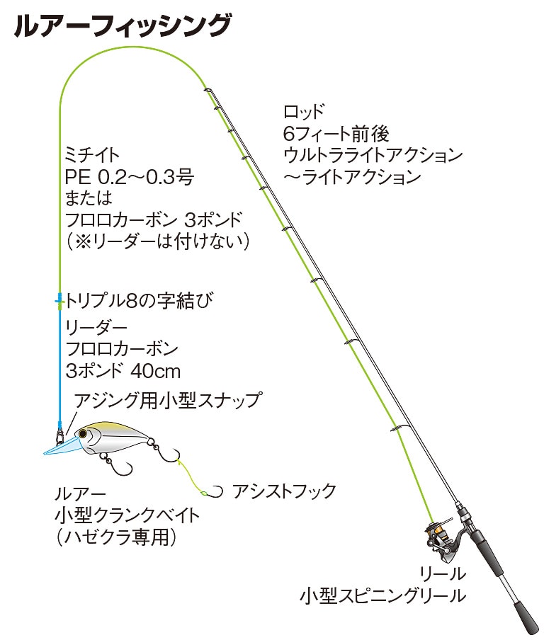 ルアーフィッシング（ハゼクラ）