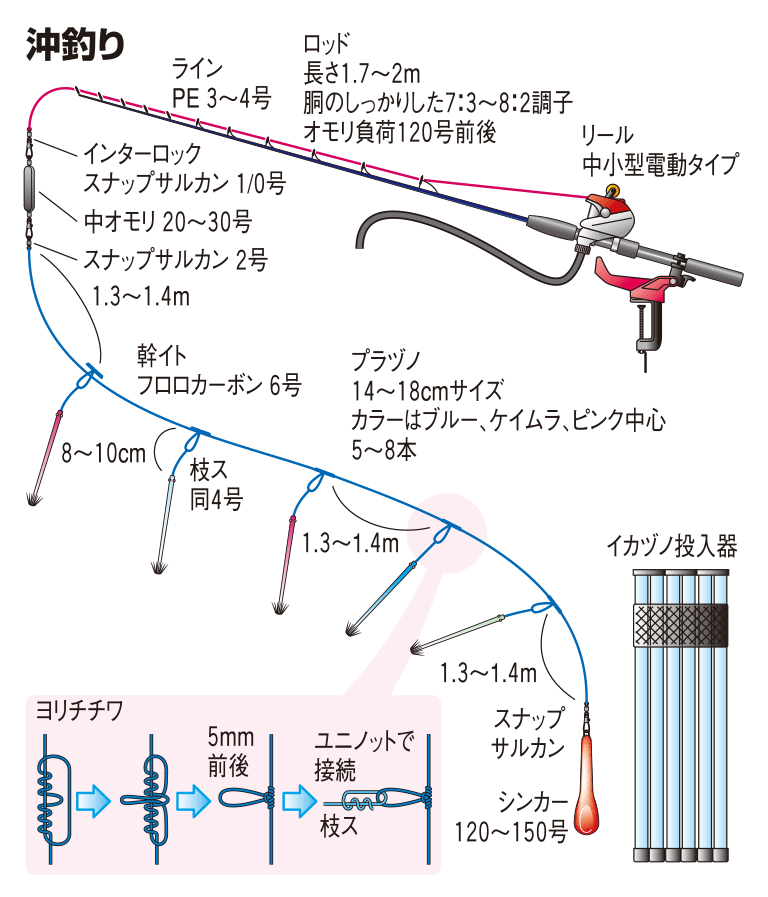 スルメイカの仕掛け 沖釣り 釣魚図鑑 特徴 仕掛け さばき方 Honda釣り倶楽部 Honda