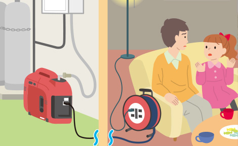 防災向けLPガス発電機