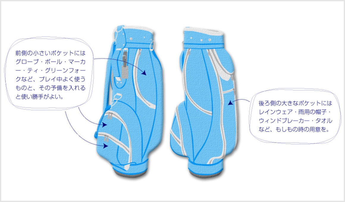 キャディバッグのポケット活用術 ゴルフのマメ知識 Honda Golf Honda キャディバッグのポケット活用術 ゴルフのマメ知識 Honda Golf Honda