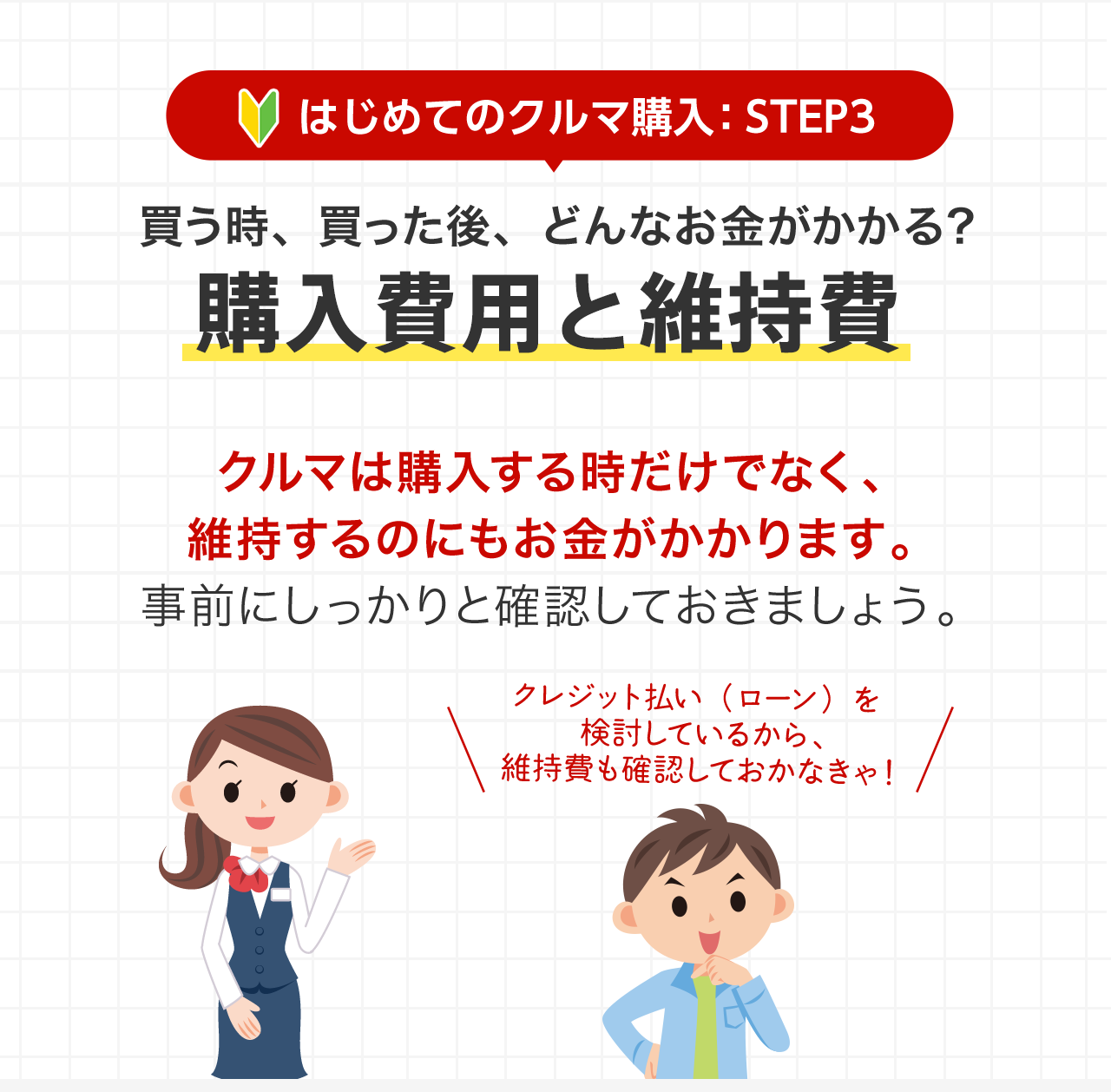 [はじめてのクルマ購入：STEP3] 買う時、買った後、どんなお金がかかる？ 購入費用と維持費