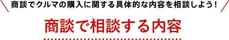 商談でクルマの購入に関する具体的な内容を相談しよう！ 商談で相談する内容