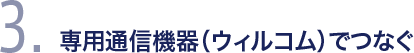 3. 専用通信機器（ウィルコム）でつなぐ