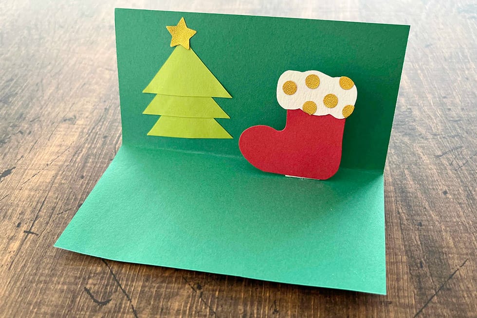 クリスマスカード手作り：簡単おしゃれな飛び出すカードの作り方