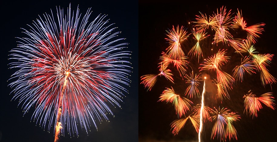 花火と縁起飾り