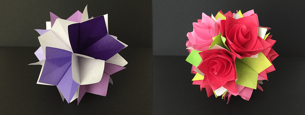 折り紙 花 くす玉