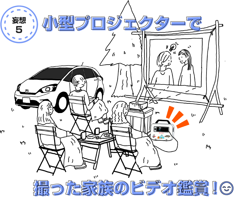 小型プロジェクターで撮った家族のビデオ鑑賞！