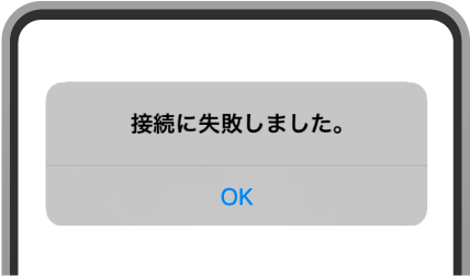 本機とスマートフォンのWi-Fi接続ができない場合は、スマートフォンの画面に以下のようなメッセージが表示されることがあります。